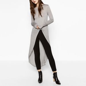 ZARA GREY FRONT KNOT TOP BRAND NEW WITH TAGS MEDIUM